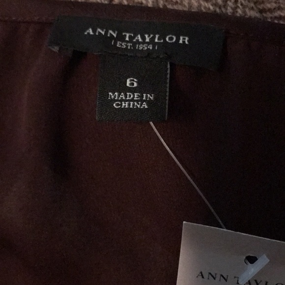 Ann Taylor Burgundy Long Sleeve Blouse - sheer - Picture 9 of 16